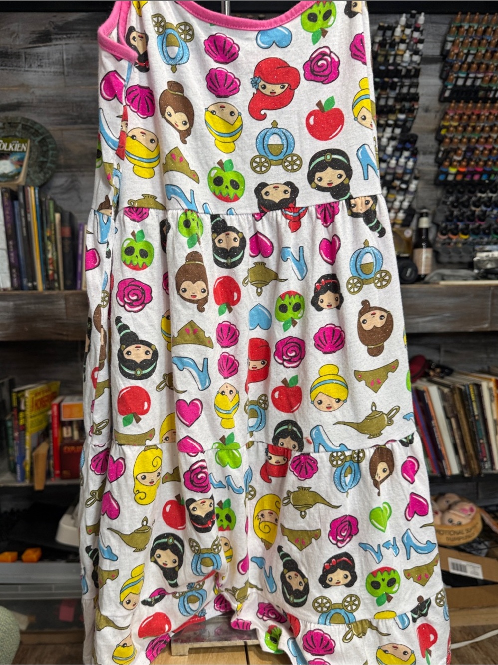 Girls' Disney Princess Sleeveless Pink-Trim pajamas